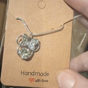 ♥️ 3 / $26 Homemade Silver Minnie Mouse Inspired Necklace
